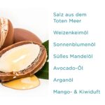 PraNaturals Erfrischendes Körperpeeling Body Scrub aus dem Toten Meer 500g 100% Bio nahrhaftes Hautpeeling Salzpeeling reich an natürlichen Mineralstoffen für alle Hauttypen, mit Mango- und Kiwiduft – Bild 2