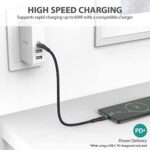 Nimaso USB C auf USB C 3.0 Kabel 2M,USB Typ C 60W 20V/3A Power Delivery Ladekabel USB C Schnellladekabel für iPad Pro 2021,MacBook Pro,Galaxy S20/S10/S21,Huawei P30,Google Pixel 3a/3,Xiaomi 9 – Bild 3