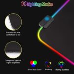 Gaming Mousepad RGB Mauspad Gaming Mauspad mit 14 Beleuchtungs Modi Wasserdicht Anti Rutsch für Computer PC Professionelle Gamer … – Bild 3