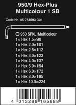 Wera 05073593001 950/9 Hex-Plus 1 SB Winkelschlüsselsatz – Bild 2