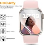 LK 6 Stück Schutzfolie kompatibel mit Apple Watch Series 7  und Apple Wtach Series 6/SE/5/4 44mm Folie, HD Klar Weich TPU Blasenfreie Displayschutz, Nicht Glas Maximale Abdeckung Selbstheilung – Bild 6