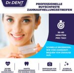 DrDent Premium Zahnweiss-Streifen - 20 Whitening-Sitzungen - Non-Sensitive Formel - 40 Peroxid frei Whitening-Streifen - sicher für Zahnschmelz + Mundöffner enthalten – Bild 2