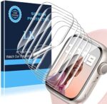 LK 6 Stück Schutzfolie kompatibel mit Apple Watch Series 7 und Apple Wtach Series 6/SE/5/4 44mm Folie, HD Klar Weich TPU Blasenfreie Displayschutz, Nicht Glas Maximale Abdeckung Selbstheilung