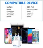 LUOATIP USB Ladegerät 2.1A/5V 2-Pack Ladeadapter 2-Port Netzteil Stecker Adapter Steckdose Stromadapter Netzstecker Ladestecker kompatibel für iPhone 11 Pro max/X 8/7/6, Samsung Galaxy, Huawei, Handy – Bild 7