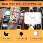 SURDOCA Autositz-Organizer – 4th Generation verbesserter Auto-Organizer Rücksitz für bis zu 10,5 iPad, 9 Taschen, Kinderspielzeug-Aufbewahrung, wasserdichter Rücksitzschutz für Kinder – Bild 4