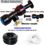 HUAZIZ 21 Stücke T-Stück Wasserrohr Verbinder mit Messing Nebeldüsen Bewässerungssystem Sprayer Sprinkler Sprühdüse T-Steckverbinder Kühlsystem Outdoor Misting System Zubehör – Bild 3
