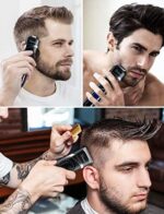 Hatteker Profi Haarschneidemaschine Haarschneider Herren Bartschneider Barttrimmer Haartrimmer Präzisionstrimmer Langhaarschneider Trimmer Männer Akku- und Netzbetrieb Wasserdicht 3 In 1 – Bild 4