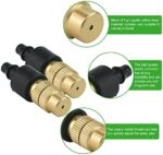 Favengo 20 Stück Sprinkler Düse Messing Nebeldüsen Messing Set Einstellbare Sprühdüsen Misting Sprayer Düsen Nebel Sprinkler für Gras – Bild 3