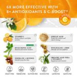 Bio-Vitamin C Serum für das Gesicht MIT HYALURONSÄURE +RETINOL +FERULATSÄURE +JOJOBA-ÖL +VIT E - Anti Aging Aufhellendes Gesichtsserum für reinen Hautglanz - Reduziert Falten & dunkle Flecken (Vegan) – Bild 5