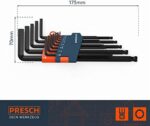Presch Innensechskant Satz 13 tlg mit Kugelkopf HX - Profi Innensechskantschlüssel Set - Schlüssel klein und kompakt mit Halter – Bild 2
