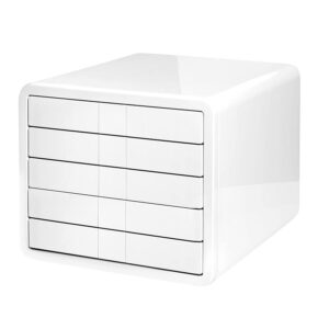 HAN Schubladenbox i-BOX, Schreibtischbox mit 5 Schubladen bis A4/C4, Auszugsperre, diskretes Beschriftungskonzept, reddot design award, für Ordnung am Schreibtisch