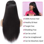Echthaar Perücke gerade 2X4 Lace Front Perücke Echthaar mit Pony Perücke Damen Echthaar für Frauen – Bild 5