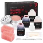 CHASPA Halloween Flüssigkeit Latex SFX Bilden Kit für Gefälscht Narben Wound Bilden - Scar Narben Wachs, Flüssigkeit Latex, Fake Gefälscht Blut, Spatel Werkzeug, Tupferschwämme für Halloween