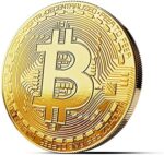 innoGadgets® Physische Bitcoin Medaille mit 24-Karat Echt-Gold überzogen. Wahres Sammlerstück mit Schutzhülle, Münzkapsel. Perfekt für jeden Bitcoin-Fan