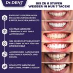 DrDent Premium Zahnweiss-Streifen - 20 Whitening-Sitzungen - Non-Sensitive Formel - 40 Peroxid frei Whitening-Streifen - sicher für Zahnschmelz + Mundöffner enthalten – Bild 5