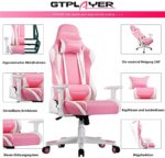 GTPLAYER Gaming Stuhl Bürostuhl Zocker Gamer Ergonomischer Stuhl Einstellbare Armlehne Einteiliger Stahlrahmen Einstellbarer Neigungswinkel – Bild 4