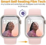 LK 6 Stück Schutzfolie kompatibel mit Apple Watch Series 7  und Apple Wtach Series 6/SE/5/4 44mm Folie, HD Klar Weich TPU Blasenfreie Displayschutz, Nicht Glas Maximale Abdeckung Selbstheilung – Bild 3