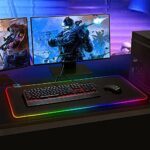 Gaming Mousepad RGB Mauspad Gaming Mauspad mit 14 Beleuchtungs Modi Wasserdicht Anti Rutsch für Computer PC Professionelle Gamer … – Bild 7