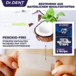 DrDent Premium Zahnweiss-Streifen - 20 Whitening-Sitzungen - Non-Sensitive Formel - 40 Peroxid frei Whitening-Streifen - sicher für Zahnschmelz + Mundöffner enthalten – Bild 3