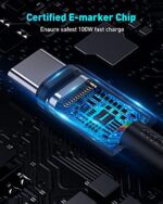 Baseus USB C Kabel, 100W PD 5A QC 4.0 Schnellladung USB C auf USB C Kabel, Zinklegierung Nylon geflochten Typ C kabel für Samsung S21 S20+ S10 Note 10 iPad Pro MacBook Pro – Bild 6