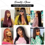 Echthaar Perücke gerade 2X4 Lace Front Perücke Echthaar mit Pony Perücke Damen Echthaar für Frauen – Bild 6