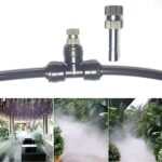 60 Stück Messing-Nebeldüsen mit Slip-Lock-T-Stücken für Kühlsysteme im Freien Nebeldüse Zerstäuber-Nebelsprüher Nebeldüsen für Garten, Luftbefeuchtung, Staubkontrolle, Landschaftsbau – Bild 6