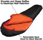 Bessport Schlafsack 3-4 Jahreszeiten Wasserabweisend Winter Mumienschlafsack Temperatur 0°C Warm für Outdoor Camping Festival Trekking – Bild 3