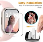 LK 6 Stück Schutzfolie kompatibel mit Apple Watch Series 7  und Apple Wtach Series 6/SE/5/4 44mm Folie, HD Klar Weich TPU Blasenfreie Displayschutz, Nicht Glas Maximale Abdeckung Selbstheilung – Bild 4