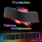 Gaming Mousepad RGB Mauspad Gaming Mauspad mit 14 Beleuchtungs Modi Wasserdicht Anti Rutsch für Computer PC Professionelle Gamer … – Bild 2