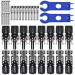GTIWUNG , Männlich/Weiblich Solarpanel Kabelstecker, Solar Panel Kabel Anschlüsse Stecker, Photovoltaik Steckverbinder mit Schraubenschlüssel