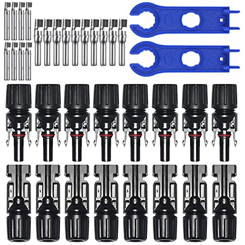 GTIWUNG , Männlich/Weiblich Solarpanel Kabelstecker, Solar Panel Kabel Anschlüsse Stecker, Photovoltaik Steckverbinder mit Schraubenschlüssel