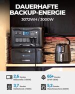 BLUETTI Erweiterbare Power Station AC300 und B300, 3072 Wh LiFePO4 Batterie-Backup mit 6 3000-W-Wechselstromsteckdosen (6000 W Peak), Solargenerator für Home-Backup, Vanlife, Notfall – Bild 2