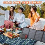 Powkey Solarpanel Faltbar-Solarmodul für Tragbare Powerstation R100 mit handyladung - 40W Solarladegerät mit USB Anschluss,für Camping und Garten – Bild 3