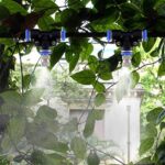Mangsen 10 Stk Nebeldüsen Kit Ersatzköpfe Messing Misting Sprühdüse Kühlung mit T Verbindungen T-stück Wasserrohr Verbinder Slip-Lok Sprühdüse für Outdoor Kühlsystem und Schlauchsysteme Gartenwerkzeug – Bild 2