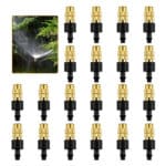 Heqishun 20 Stück Sprinkler Düse Messing Spühdüsen Nebeldüse Einstellbare Sprühdüsen Wasser Nebel Sprinkler für Gras