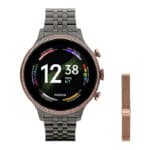 Fossil Damen Touchscreen Smartwatch 6, Generation mit Lautsprecher, Herzfrequenz, NFC und Smartphone Benachrichtigungen + Fossil Armband