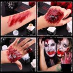 CHASPA Halloween Flüssigkeit Latex SFX Bilden Kit für Gefälscht Narben Wound Bilden - Scar Narben Wachs, Flüssigkeit Latex, Fake Gefälscht Blut, Spatel Werkzeug, Tupferschwämme für Halloween – Bild 3