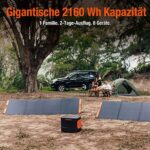 Jackery Solargenerator 2000 PRO, 2160Wh Powerstation, schnelle Ladung, mobile Stromversorgung für Reise Camping Wohnmobil und als Notstromaggregat – Bild 2