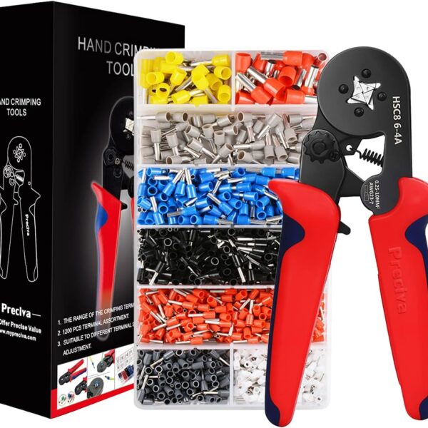 Preciva Crimpzangen Set mit 1200 Aderendhülsen (0,25–10 mm²)