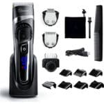 Hatteker Profi Haarschneidemaschine Haarschneider Herren Bartschneider Barttrimmer Haartrimmer Präzisionstrimmer Langhaarschneider Trimmer Männer Akku- und Netzbetrieb Wasserdicht 3 In 1