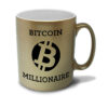 Tasse mit Spruch Bitcoin Millionaire - BTC -Goldtasse - Kaffeetasse beidseitig Bedruckt Etherum - Blockchain - ETH
