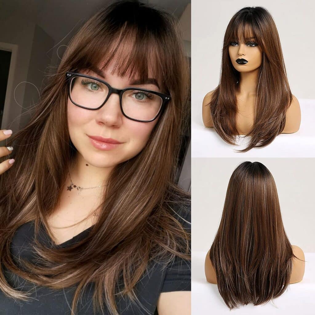 HAIRCUBE Lange Synthetik-Perücke für Damen