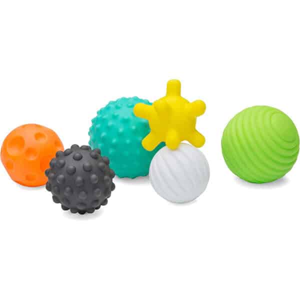 Infantino Textured Multi Ball Set – Texturierte Bälle im Set für die sensorische Entwicklung – Für Kinder ab 6 Monaten