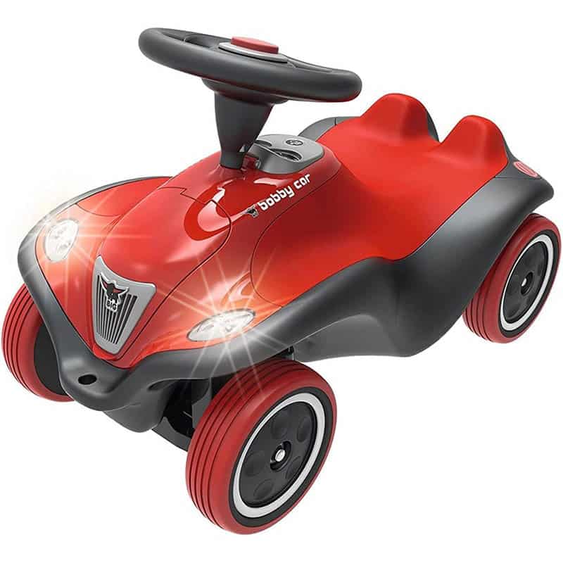 BIG Bobby Car Next, Deluxe Variante, Kinderfahrzeug mit LED Front Scheinwerfer, Flüsterreifen und weichem Sitz, belastbar bis zu 50 kg, Rutschfahrzeug für Kinder ab 1 Jahr, Turquoise