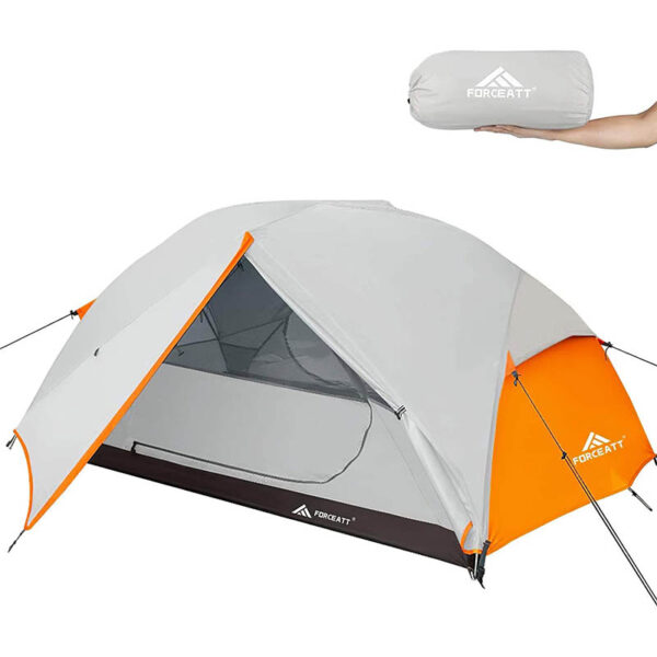 Forceatt Zelt 2 Personen Camping Zelt, 2 Doors Wasserdicht &Winddicht 3-4 Saison Ultraleichte Rucksack Zelt für Trekking, Camping, Outdoor