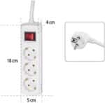 Hama Steckdosenleiste (Mehrfachsteckdose mit Save Energy-Schalter zum Stromsparen, Steckplätze 45 Grad gedreht, Kabel 1,4m, GS geprüft, Mehrfachstecker für Home Office) – Bild 3