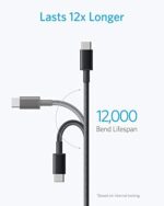 Anker USB C Kabel [2 Stück] 1,8 m doppelt-geflochtenes Nylon Type C Ladekabel, für Samsung Galaxy S8 S8+ S9 S9+ S10, HTC 10, Sony XZ, LG V20 G5 G6, Xiaomi 5 – Bild 4