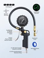 AstroAI 3-IN-1 Reifenfüller mit grossem Leuchtende Zifferblatt Reifenfüll-Messgerät(Manometer-Messbereich 0-12Bar 170 PSI) Reifendruckprüfer Luftdruckprüfer für Autos LKW Wohnwagen Transporter – Bild 3