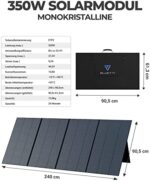BLUETTI Solargenerator AC200MAX mit 1, 2 oder 3 x PV350 Solarpanel, 2048Wh/2200W LiFePO4 Tragbare Powerstation Stromaggregat, 350W Solarmodule für Notstromversorgung Camping, Wohnwagen, Stromausfall – Bild 6