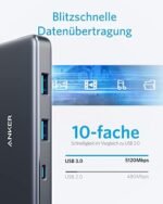 Anker USB C Hub, 341 USB C Adapter (7-in-1), 4K HDMI, 100W Power Delivery, USB C und 2 USB A 5Gbps Datenports, microSD & SD Speicherkartensteckplatz, Geeignet für MacBook Air, MacBook Pro, XPS, usw. – Bild 5
